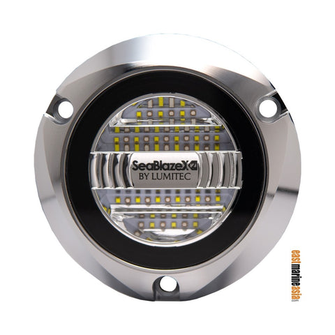 Lumitec SeaBlaze X2 Polished Bronze Housing LED Underwater Light - White / Blue