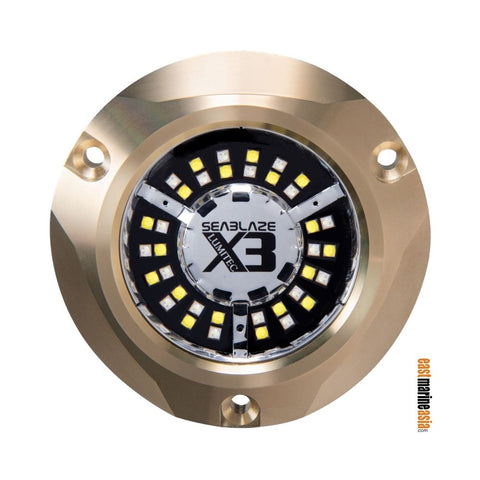 Lumitec SeaBlaze X3 Bronze Housing LED Underwater Light - White / Blue