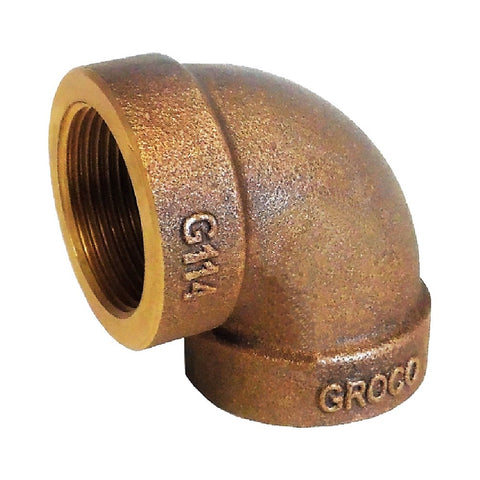 Groco EL-G Series Bronze 90-degree Elbow Fittings - BSPP