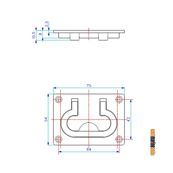 EMA Chromed Brass Floor Lift Ring