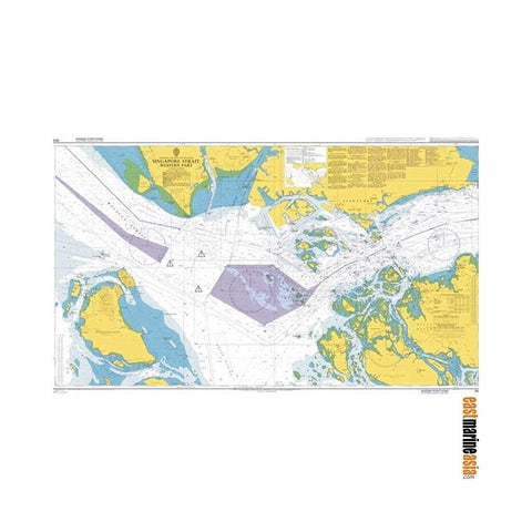 British Admiralty Nautical Chart #3833 Singapore Strait Western Part