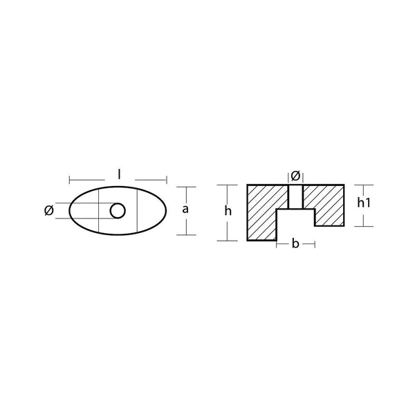Tecnoseal 03502 Vetus Bow Thruster Small Block Anode - Zinc
