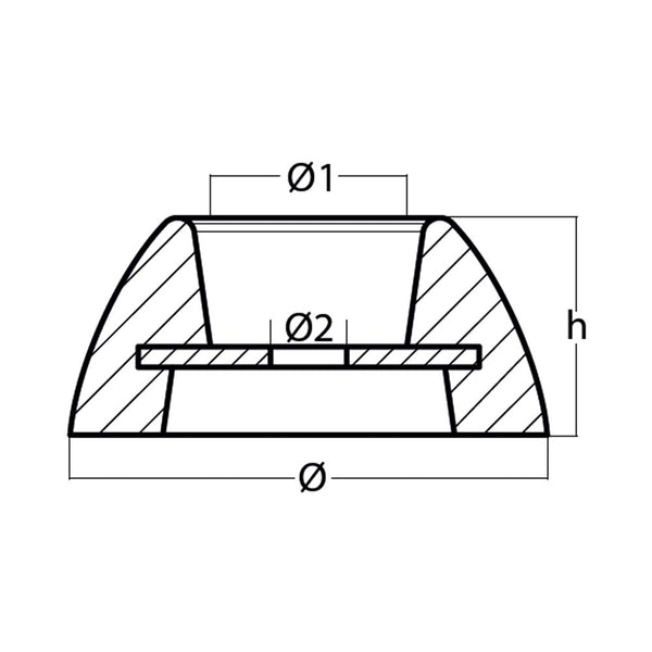 Tecnoseal 00101UK Heavy Duty Disc Anode - Zinc