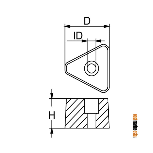 Martyr Gori Propeller Nut Anode - Zinc