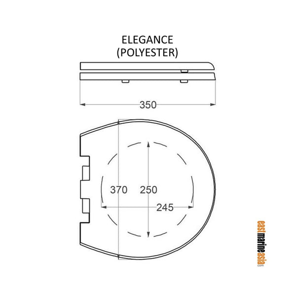 Tecma T-236 Polyester Toilet Seat and Cover for Elegance Series (G1 & G2)
