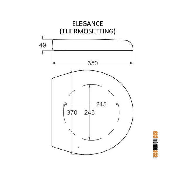 Tecma T-236TB Thermosetting Toilet Seat and Cover for Elegance Series (G1 & G2)